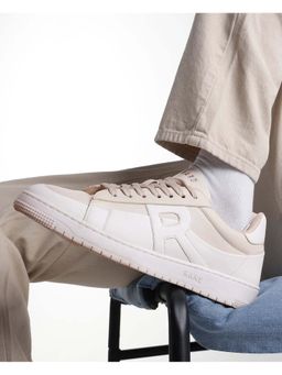 Rare Rabbit - Men Micro Fiber Lace-Up Sneakers - Beige