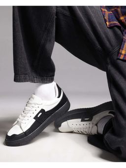 Rare Rabbit - Men Micro Fiber Lace-Up Sneakers - White