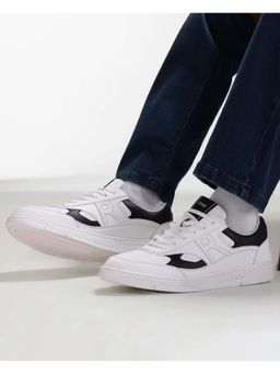Rare Rabbit - Men Micro Fiber Lace-Up Sneakers - White