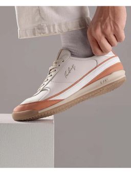 Rare Rabbit - Men Micro Fiber Lace-Up Sneakers - Beige