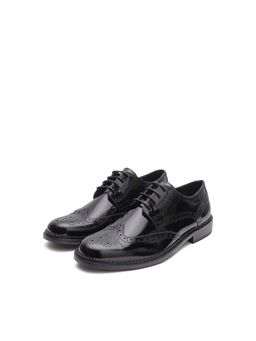Rare Rabbit - Men Brogue Premium Gloss Finish Brogues - Black