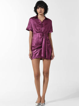 ONLY - Purple Shimmer Metallic Mini Dress