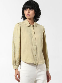 ONLY - Light Green Cotton Shirt
