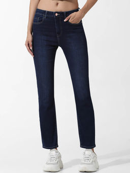 ONLY - Navy Blue Mid Rise Slim Fit Jeans