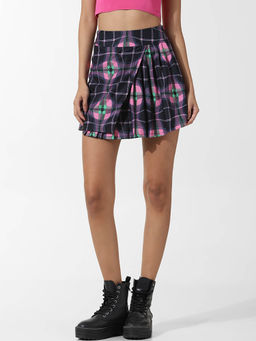 ONLY - Pleated Black Printed Mini Skirt