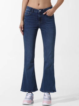ONLY - Blue Mid Rise Boot Cut Jeans