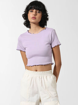 ONLY - Purple Solid Cropped Top