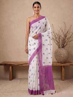 Sareemall - Pink Printed Saree with Unstitched Blouse