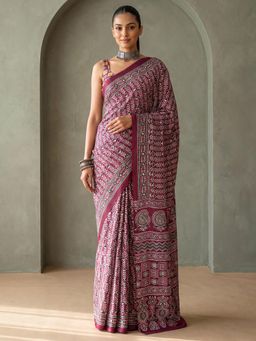 Sareemall - Maroon Paisley Saree with Unstitched Blouse