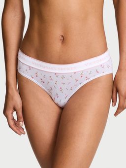 Victoria's Secret - Off White Cotton Logo Hip Hugger Hipster Panty