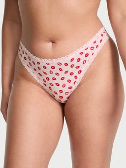 Victoria's Secret - Pink The Lacie Cotton Lace-Waist Thong Panty
