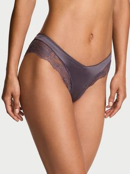 Victoria's Secret - Grey Very Sexy Rose Lace-Trim High-Leg Cheeky Hipster Panty