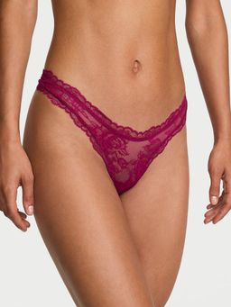 Victoria's Secret - Magenta Very Sexy Rose Lace High-Leg Thong Panty