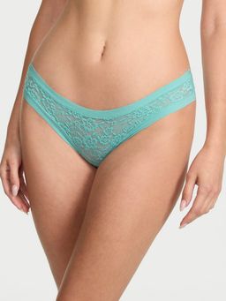 Victoria's Secret - Green No-Show Lace Thong Panty