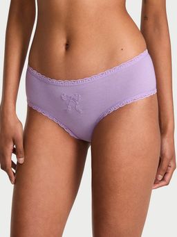 Victoria's Secret - Purple The Lacie Cotton Lace Bow Cheeky Hipster Panty