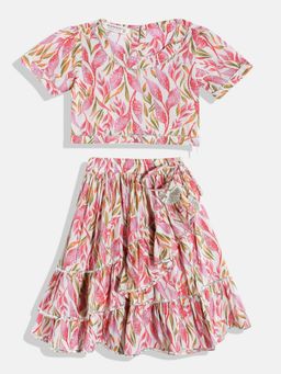 Readiprint - Straight Cotton Fabric Cream Printed Lehenga Choli (Set of 2)