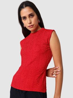 Freehand - Fitted Textured Sleeveless Regular Top