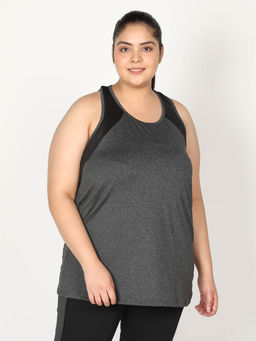 CHKOKKO - Colorblock Grey Women Sleeveless Sports Tank Top