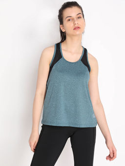 CHKOKKO - Colorblock Green Women Sleeveless Sports Tank Top