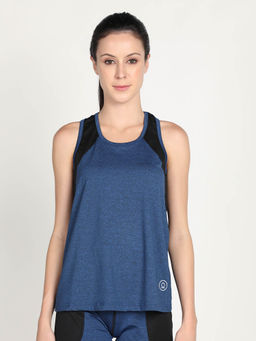 CHKOKKO - Colorblock Blue Women Sleeveless Sports Tank Top