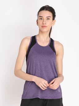 CHKOKKO - Colorblock Purple Women Sleeveless Sports Tank Top