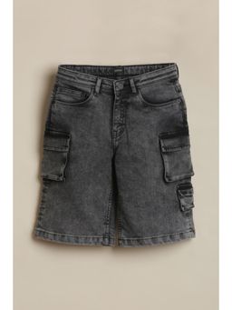 Allen Solly - Boys Grey Solid Shorts
