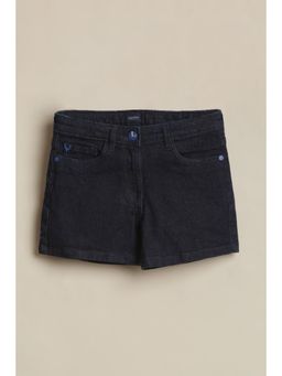 Allen Solly - Girls Navy Blue Solid Shorts