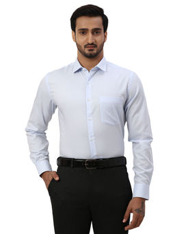 Park Avenue - Regular Textured Medium Blue Formal Shirt
