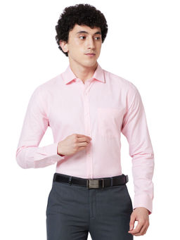 Park Avenue - Slim Self Design Light Pink Formal Shirt