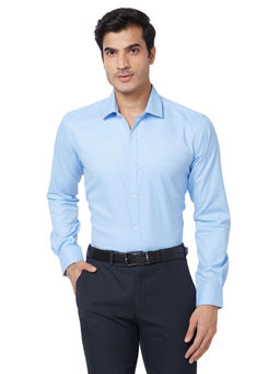 Park Avenue - Slim Solid Medium Blue Formal Shirt