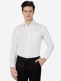 JadeBlue - Mens Cotton Checks White Slim Fit Full Sleeve Regular Formal Shirt