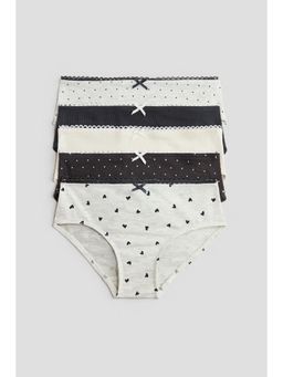 H&M - Girls Grey 5-Pack Cotton Briefs