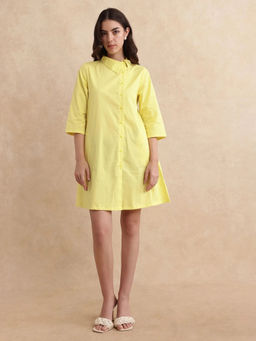RAREISM - Ahho Yellow Solid Mini Dress