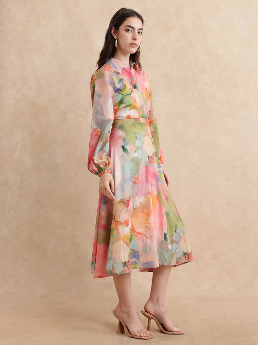 Rareism Women's Monchy Prune Polyester Blend High Neck Regular Fit Coat