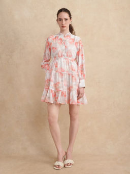 RAREISM - Viver Off White Printed Mini Dress