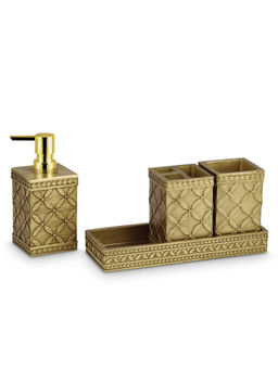 Freelance - Soho Premium Polyresin 4 Pcs Bathroom Set-Dispenser Holder Tumbler & Soap Dish