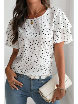 PARTIQ - Women White Polka Dots Top