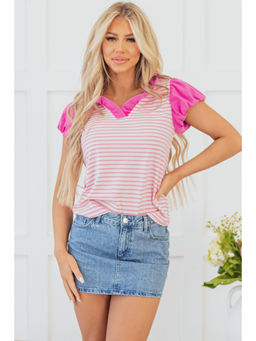 PARTIQ - Women Pink Stripes Top