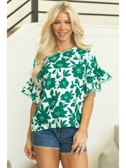 PARTIQ - Women Green Floral Print Top