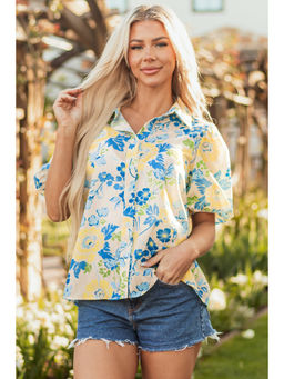 PARTIQ - Women Yellow Floral Print Top