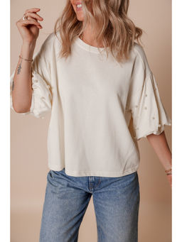 PARTIQ - Women Beige Pearl Top