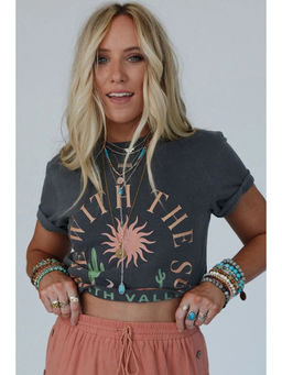 PARTIQ - Women Grey Printed T-Shirt