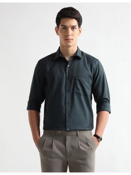 Arrow - Mens Textured Vertical Striped Auto Press Shirt