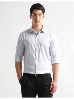 Arrow - Mens Vertical Striped Auto Press Flax Shirt