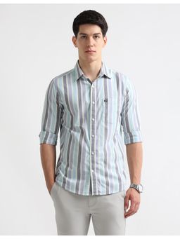 Arrow Sports - Mens Vertical Striped Chelsea Slim Fit Shirt