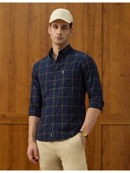 U.S. POLO ASSN. - Mens Windowpane Checked Varsity Theatre Shirt