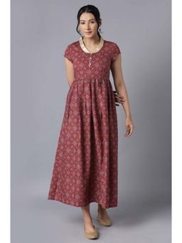 Aurelia - Aure Collection By Aurelia Brick Maroon Ethnic Dress