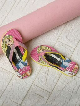 Kidsville - Official Barbie Printed Pink Flipflops for Girls