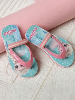 Kidsville - Official Frozen Printed Pink Flipflops with Strap for Girls