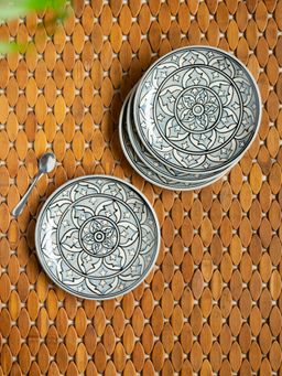 ExclusiveLane - Arabian Nights' Hand-Painted Ceramic Side/Quarter Plates (Set Of 4, 7 Inches)